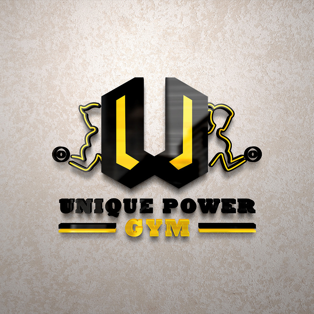 Unique Power Gym Logo Design Mockup
